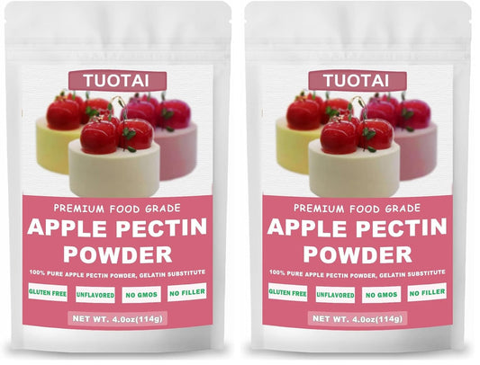 Apple Pectin Powder, 4 Ounces, Natural Fruit Concentrate Food Thickener for Cake, Jelly and Baking Food (Pack of 2)