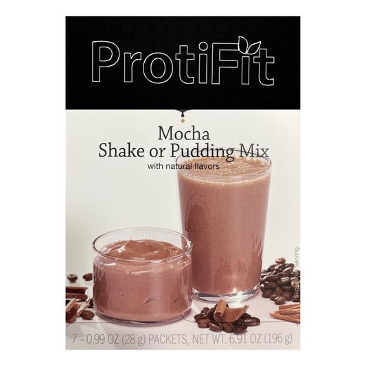 PROTIFIT - High Protein Pudding/Shake Mix, 15g Protein, Low Calorie, Low Fat, Low Carb, Aspartame Free, Idea Protein Compatible, Meal Replacement, 7 Servings Per Box (Mocha)