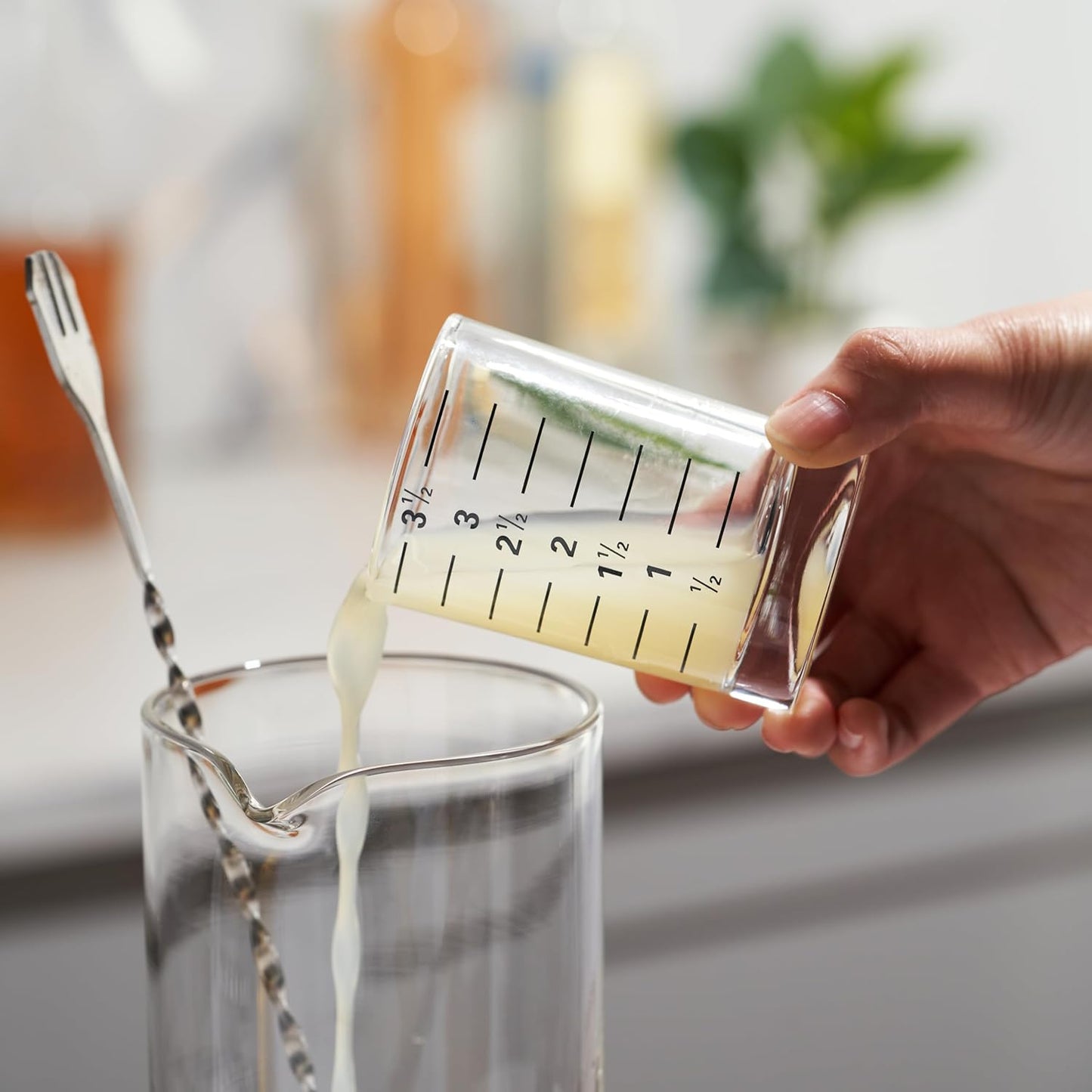 True Slam Tall glass shot Glasses, Prinked Half oz. Measurements for Cocktails, Bar Accessory Cups, Party Shot Cups, 4oz