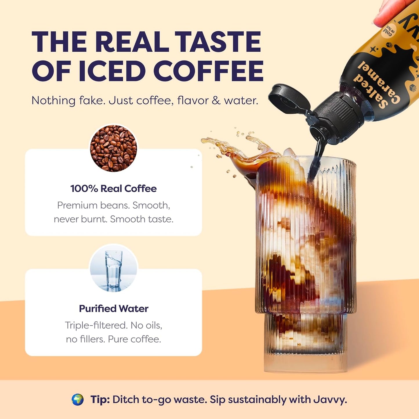 Coffee Concentrate - Limited Release Flavors - Cold Brew Coffee, Perfect for Hot or Iced Instant Coffees, Hot Drinks, Cold Brew Concentrate, 35 Servings - Salted Caramel