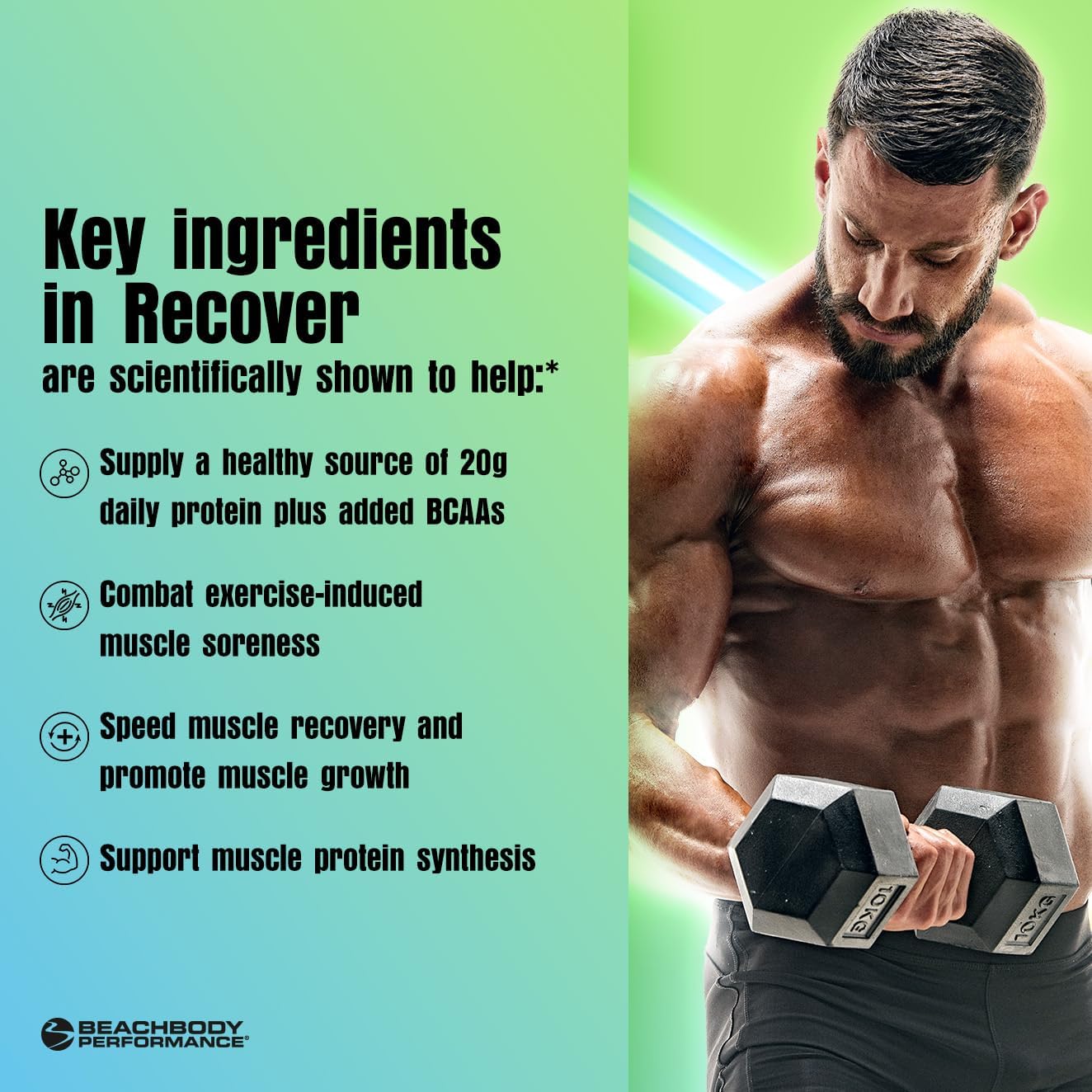 BODi Recover Plant-Based Protein Powder Blend– Post-Workout Chocolate Plant-Based Supplement for Muscle Recovery with 20g Protein, BCAAs, Pomegranate Extract - Fast Recovery - 20 Serving Tub