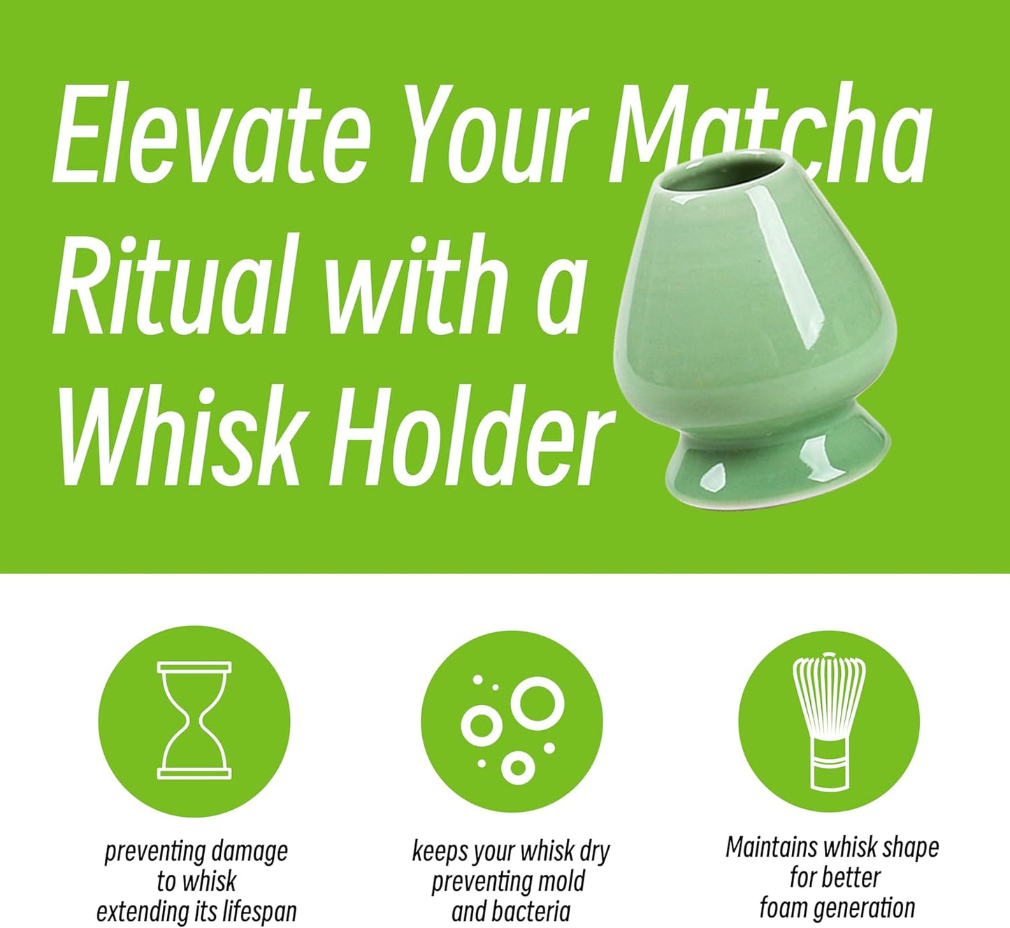 TEANAGOO Matcha Whisk Set, Bamboo Matcha Whisk (Chasen), 4 Pcs Traditional Starter Matcha Set, Scoop (Chashaku) Tea Spoon Whisk Holder, Matcha Accessory, Bamboo Whisk For Matcha Tea (100prongs)