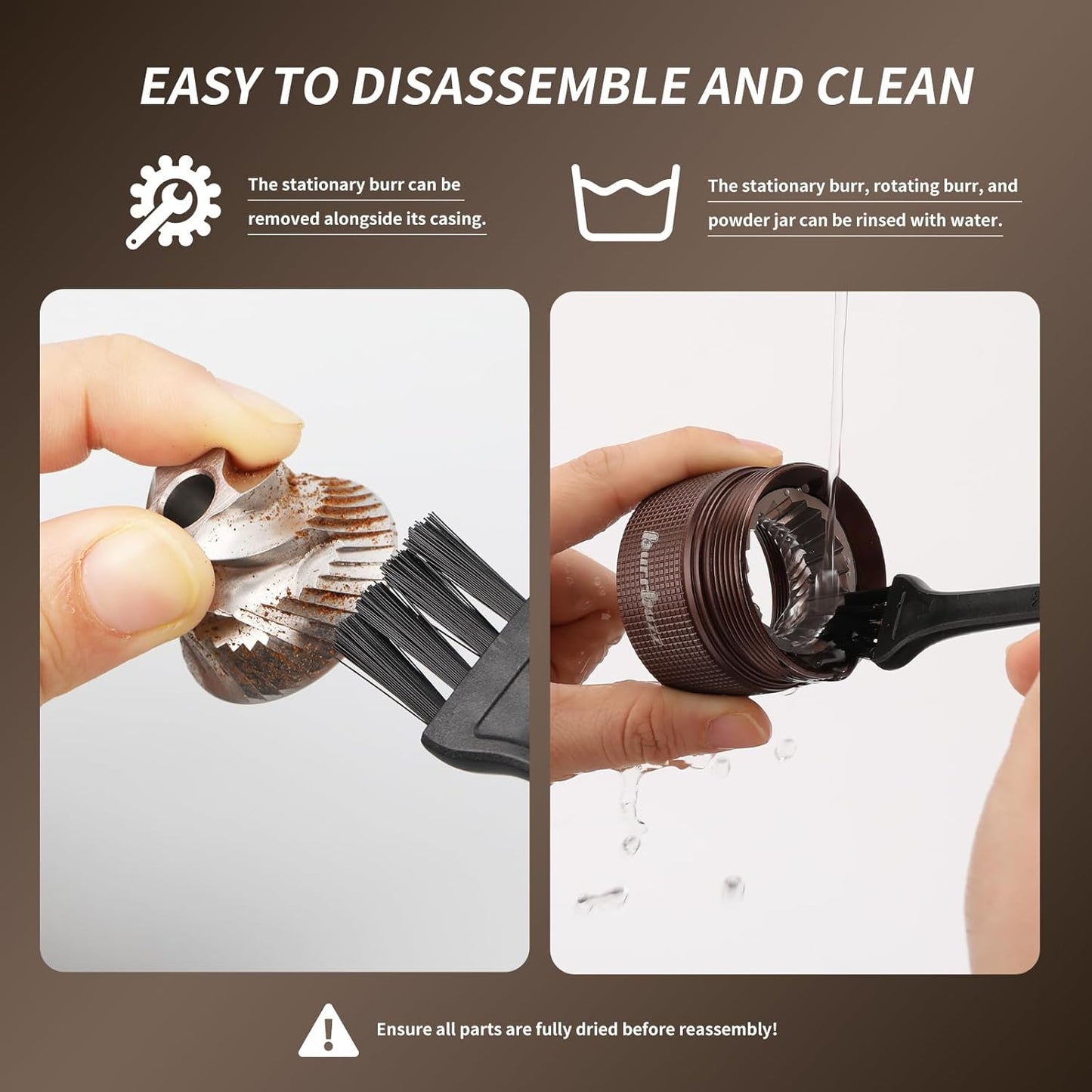 New MB1 Manual Coffee Grinder, Stainless Steel Conical Burr Coffee Grinders, Easy Cleaning, Hand Espresso Grinder Adjustable Settings for Pour Over,Cold Brew Travel Gift (Gray)