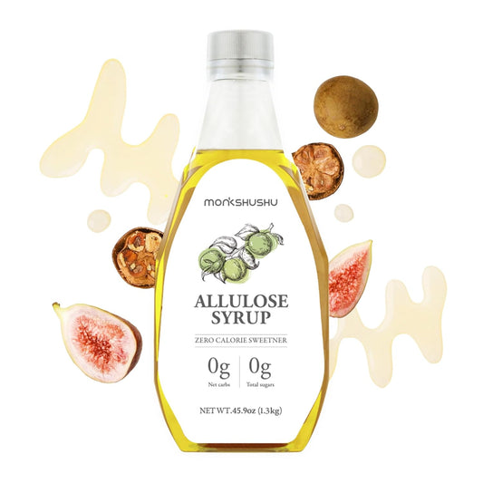 MONKSHUSHU Allulose Syrup 45.9 Fl Oz - Allulose 99.692%, Keto Diet, Vegan friendly, Stevia Blend Thin Syrup, Zero Calorie Sugar Substitute, Monk Fruit, Gluten Free, 0g Net Carbs, Non-GMO