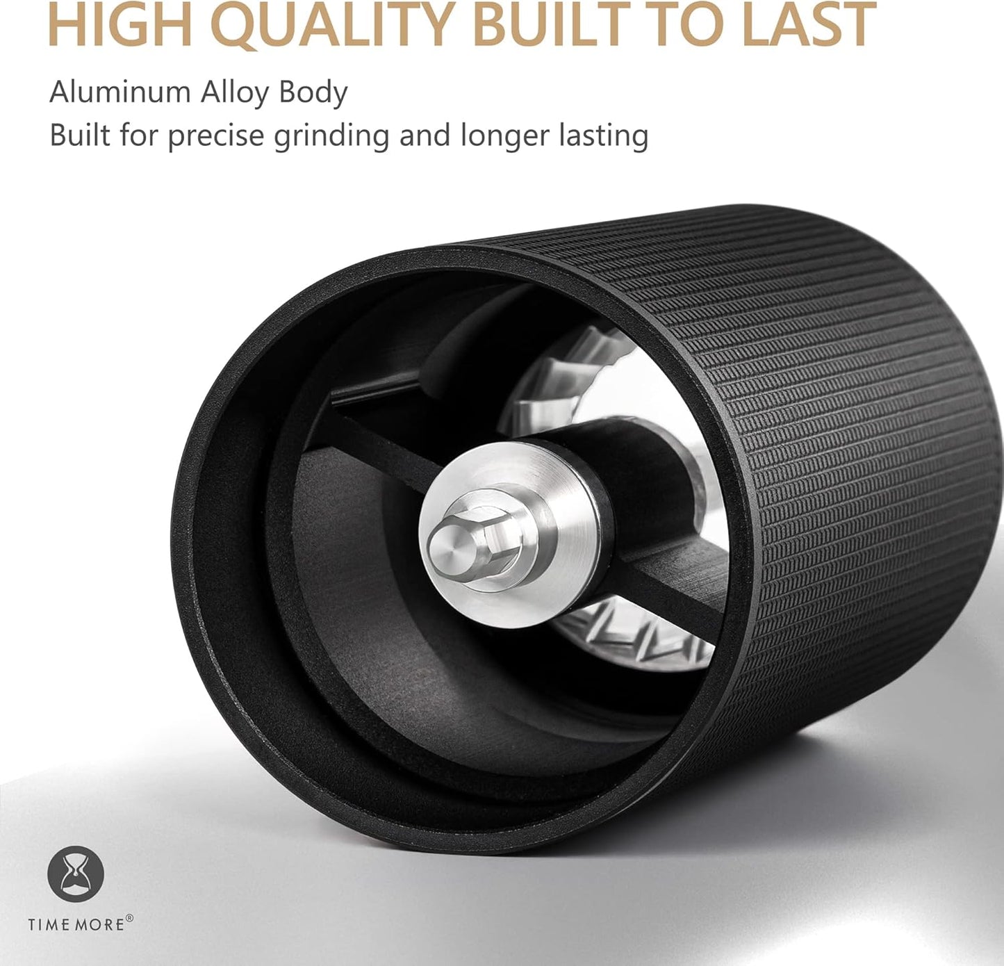 TIMEMORE Chestnut C3S PRO Manual Coffee Grinder, Stainless Steel S2C Conical Burr Coffee Grinder, Hand Coffee Grinder with Foldable Handle, Adjustable Grind Setting for Espresso to French Press, Black