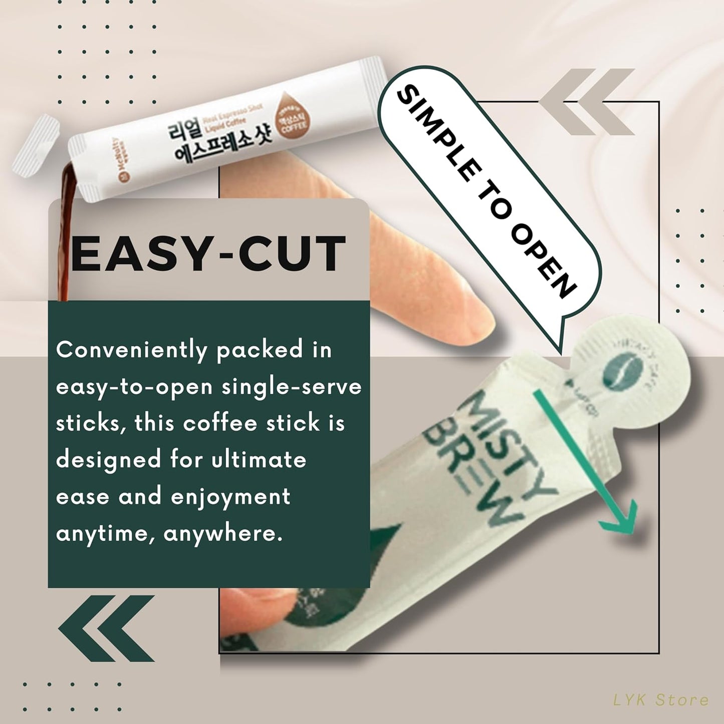 Cold Brew Coffee Concentrate liquid, Single Serve Coffee Sticks, MistyBrew, Imported from Korea, Premium coffee (30 sticks, Supremo)