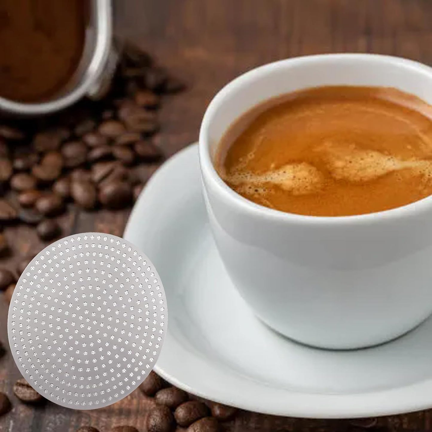 Utoolmart 2 Pack 53mm Espresso Puck Screen, 0.8mm Ultra Thin Coffee Espresso Filter Screen, Mesh Reusable Metal Filter for Espresso Portafilter Filter Basket 54mm