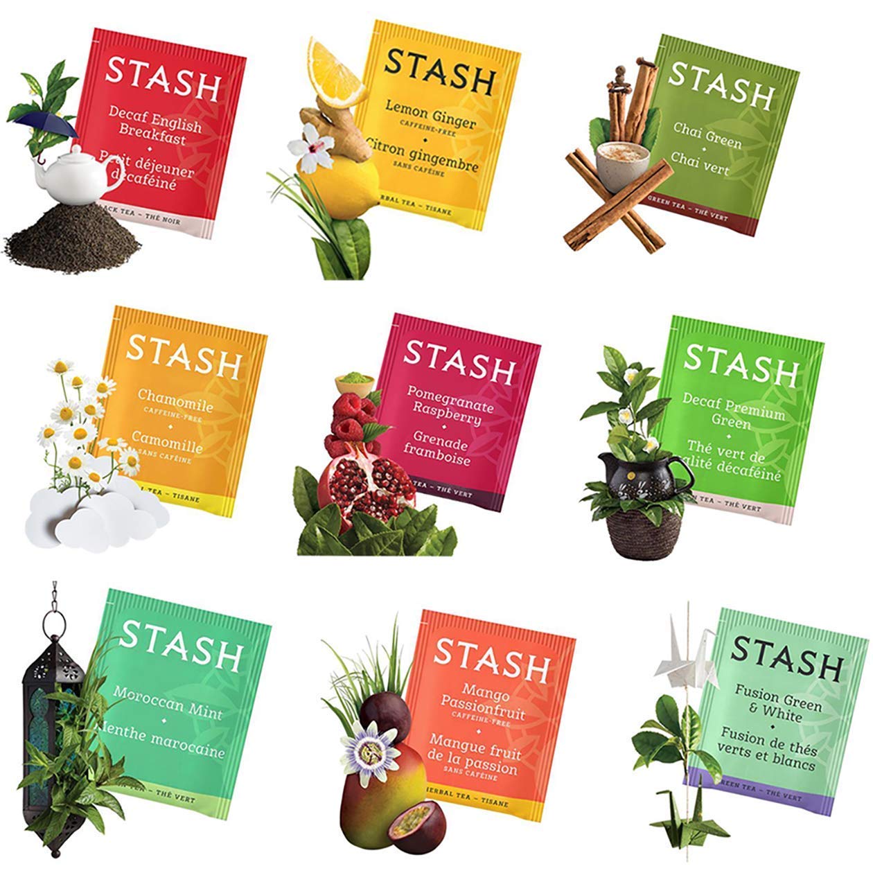 Stash Tea Bags Sampler Assortment Box (52 Count) 30 Different Flavors Gifts for Her Him Women Men Mom Dad Friends Coworkers Family