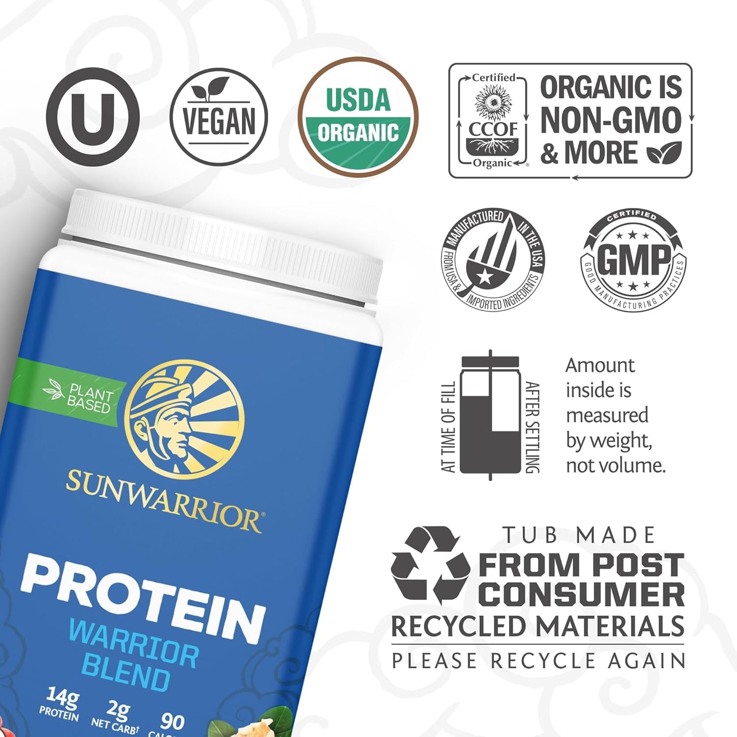 Organic Plant Based Protein Powder | Vegan Organic Protein Powder with BCAA Amino Acids & Hemp Seed Pea Blend | Non-GMO Soy Dairy Filler & Gluten Free (Chocolate Peanut Butter, 30 Servings)