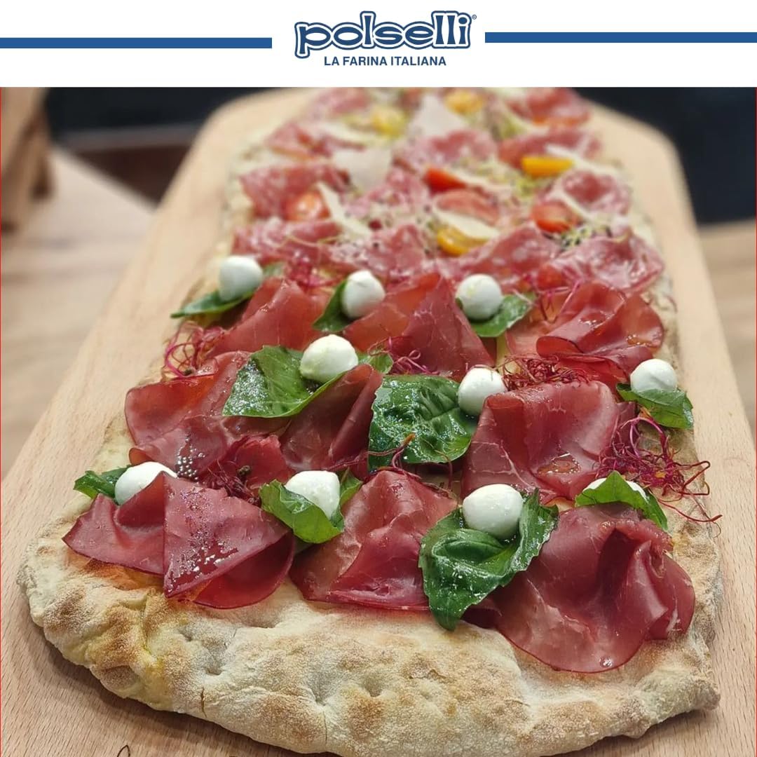 Polselli La Romana Pinsa & Pizza in Pala Flour ,11 lb – Type 0 High-Protein Wheat & Rice Flour Blend – Ideal for Roman-Style Pizza and Flatbread Light & Airy Crust, Crunchy Texture, Perfect for Sourdough & Artisan Baking