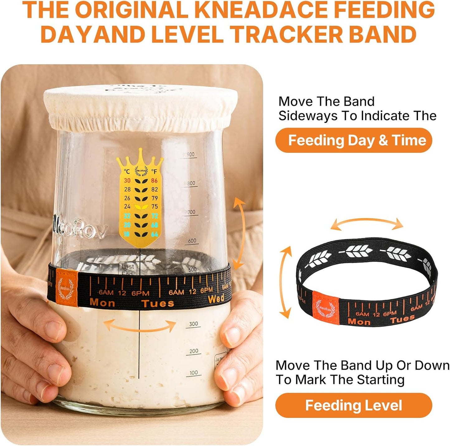 Pro Sourdough Starter Kit - 39 Oz Glass Sourdough Starter Jar (With Cloth Lid,Silicone Base,Scraper,Date Tracker,Temp Strip) - Sourdough Bread Baking Supplies For Sour Dough Bread Loaf (Cream)