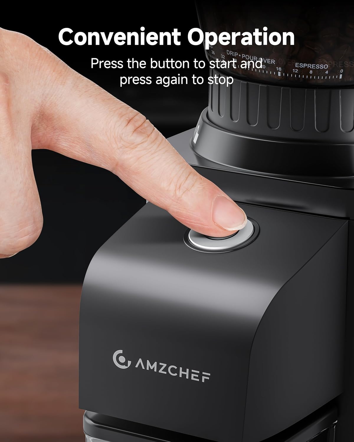 51mm Anti-Static Burr Coffee Grinder with Plasma Generator 48 Precision Grind Settings Electric Espresso Grinder with Dosing Cup & Grounds Container For French Press, & Drip Coffee, Dark Black