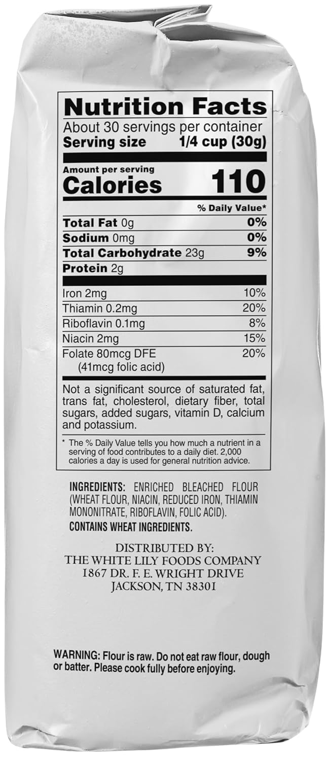 White Lily All-Purpose Bleached Wheat Flour 2 lb. (2-Pack) by White Lily