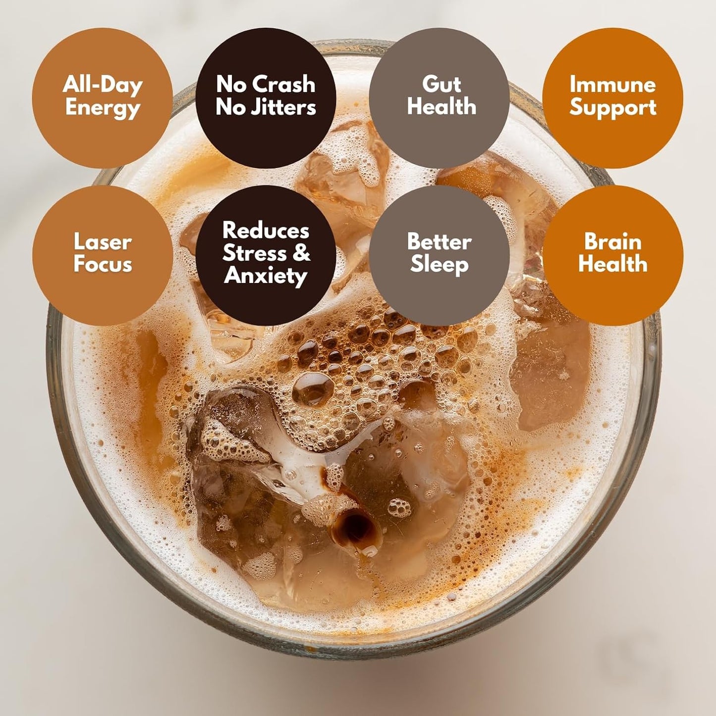 Cuppa Salted Caramel Healthy Mushroom Insant Coffee with Lion's Mane & Ashwagandha for All Day Energy & Focus - No Crash or Jitters - Nootropics for Brain Health, Gut Health, Immunity, Stress, Memory + Mood - 60 Servings