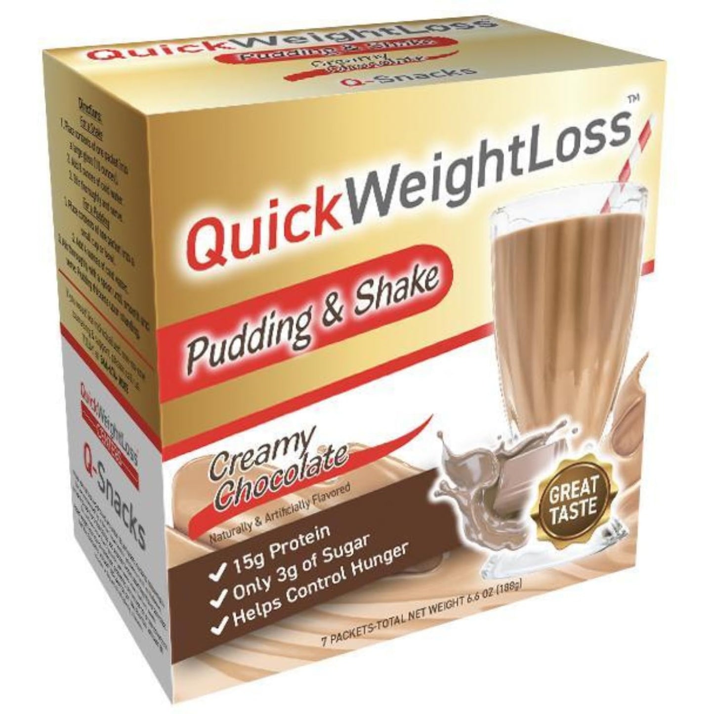 Creamy Chocolate Pudding & Shake Mix - High Protein - Low Calorie - Low Fat - Low Carb, Meal Replacement Shake – Control Hunger & Increase Energy - 15g Protein (7ct) / Box