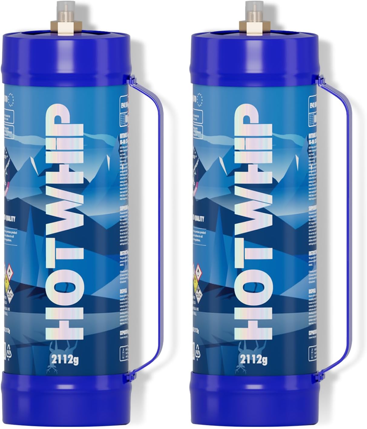 Whipped Cream Chargers 3.3L Tank,2112gx2 Original Flavor Premium Whip Cream Cylinder Food Grade 99.99% Purity Leak Proof Dispenser,2 Count