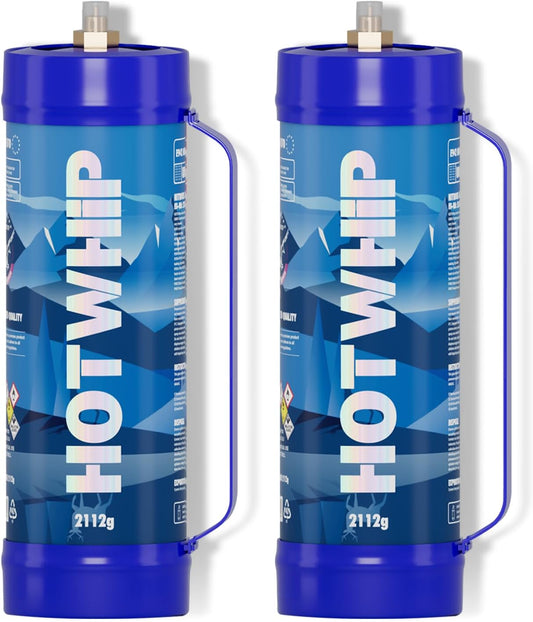 Whipped Cream Chargers 3.3L Tank,2112gx2 Original Flavor Premium Whip Cream Cylinder Food Grade 99.99% Purity Leak Proof Dispenser,2 Count