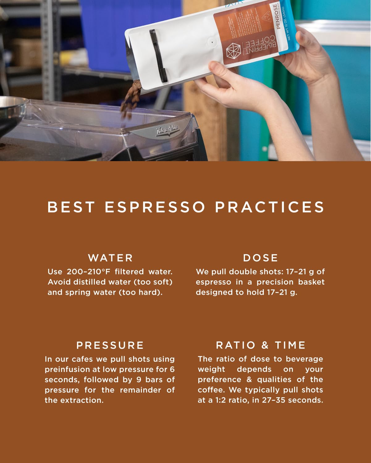 Blueprint Coffee Penrose Espresso Blend Whole Bean Coffee, 10 oz