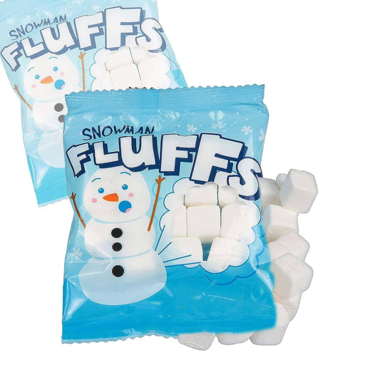 Oriental Trading Snowman Marshmallows Mini Vanilla Candy - 72 Individually Wrapped Christmas Holiday Treats | Perfect Stocking Stuffer & Winter Party Favors for Candy Buffet | 14 Pieces Per Pack