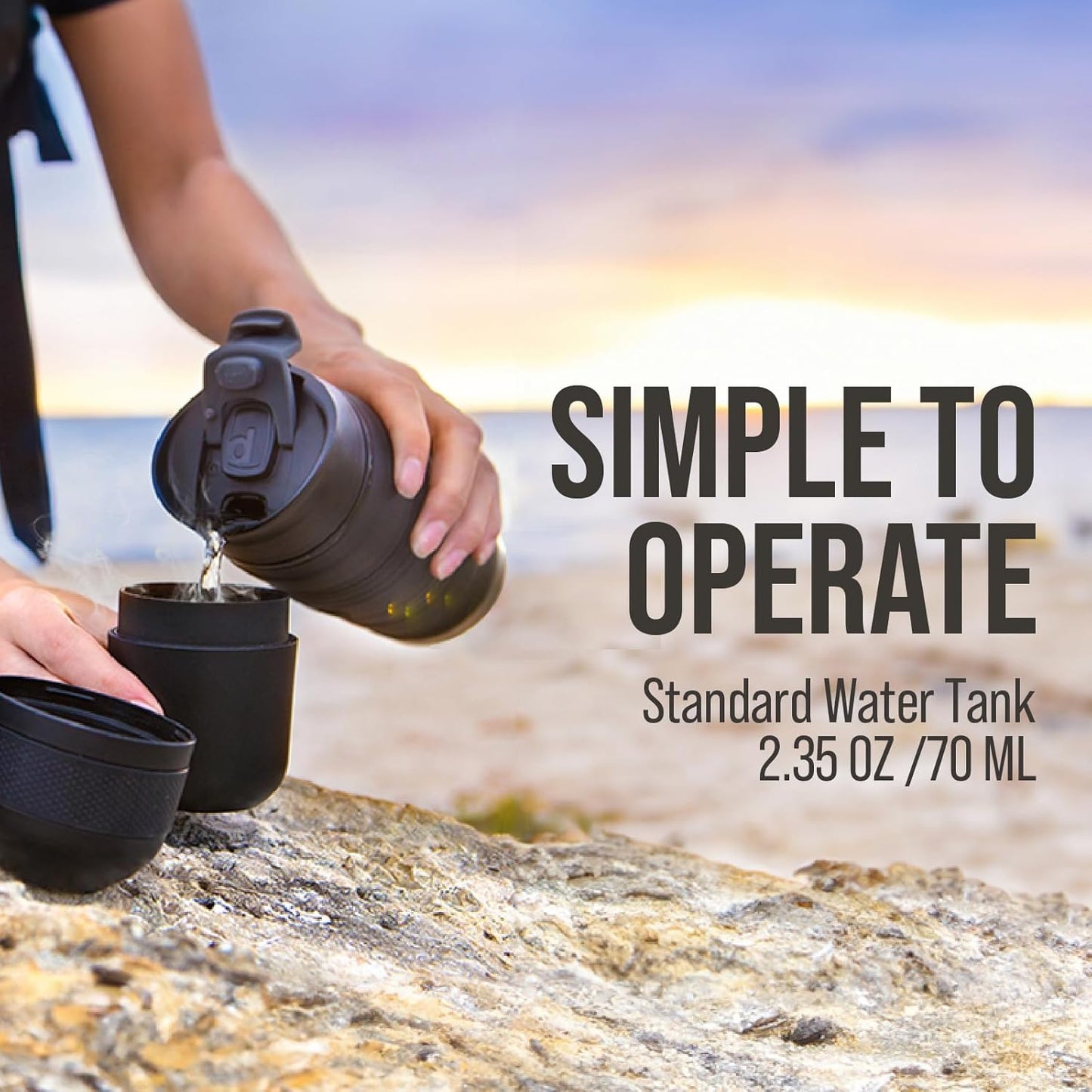 WACACO Minipresso GR, Portable Espresso Machine, Compatible Ground Coffee, Hand Coffee Make, Travel Gadgets, Manually Operated, Perfect for Camping