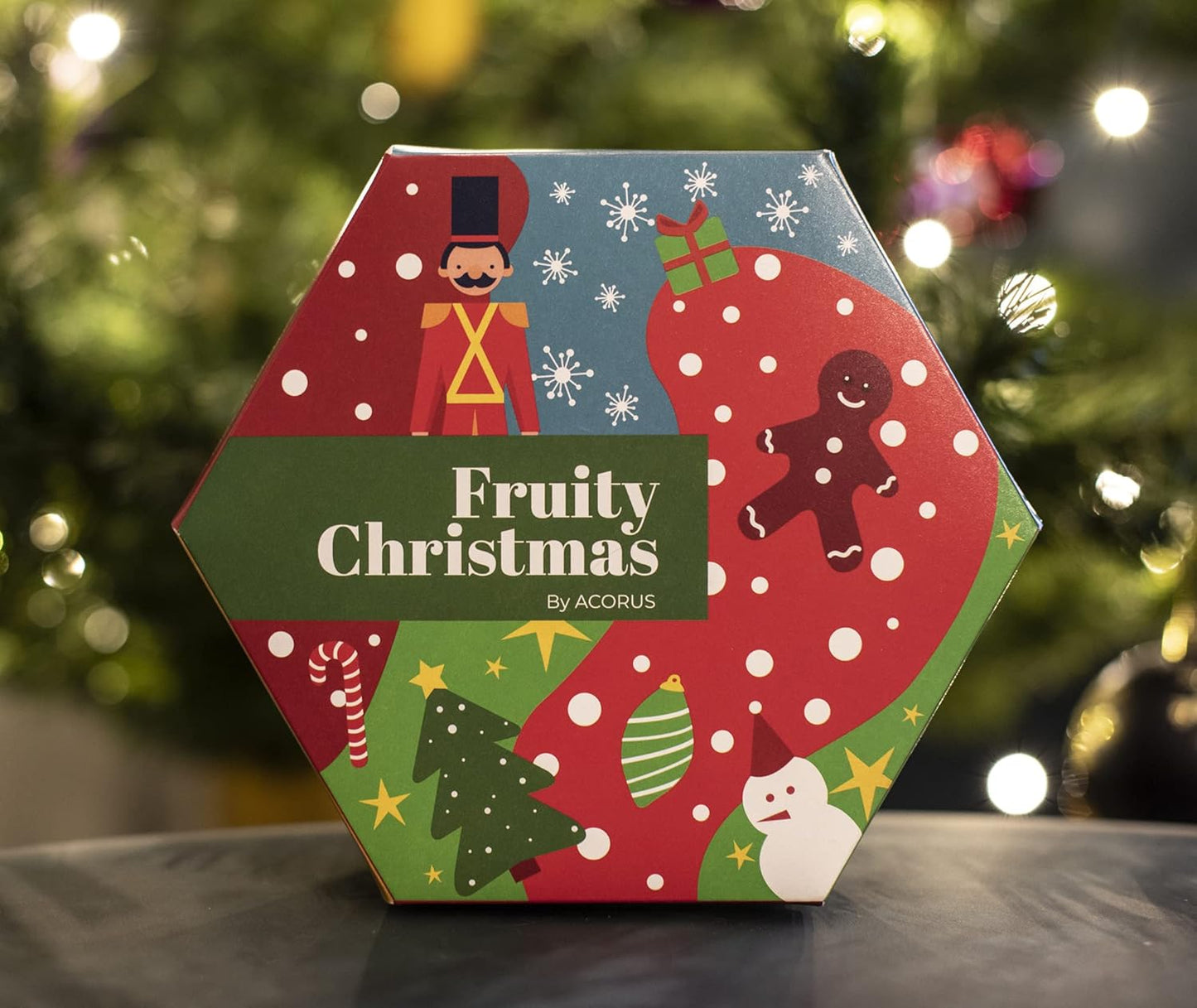 ACORUS Fruity Christmas Tea Set, Fruit Tea Gift Set, 60 Assorted Tea Bags Variety Pack, Fruit Tea Sampler, Specialty Tea Bags Individually Wrapped, Tea Gifts for Women, Men, Tea Lovers