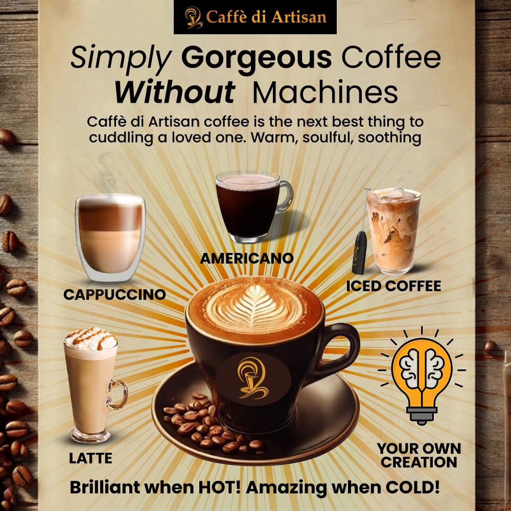 Caffè di Artisan Liquid Coffee Pods – Premium Single-Serve Coffee for Cold Brew concentrate, Iced Coffee & Hot Coffees – Machine-Free, Eco-Friendly, Ready in Seconds. Rich; Vilasita; Arabica; Medium Dark Roast – 24 Count..