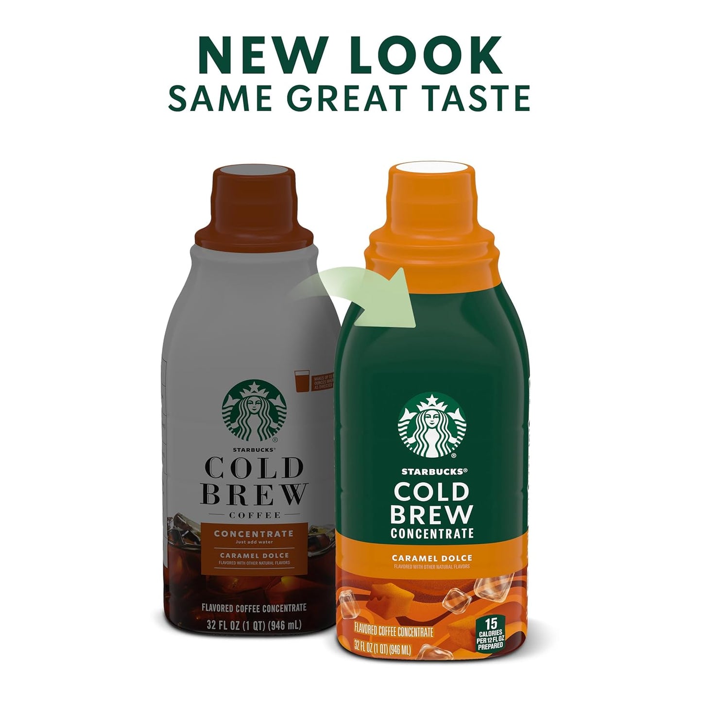 Starbucks Cold Brew Coffee Concentrate, Caramel Dolce, 100% Arabica, Multi-Serve Bottle (32 Fl Oz)