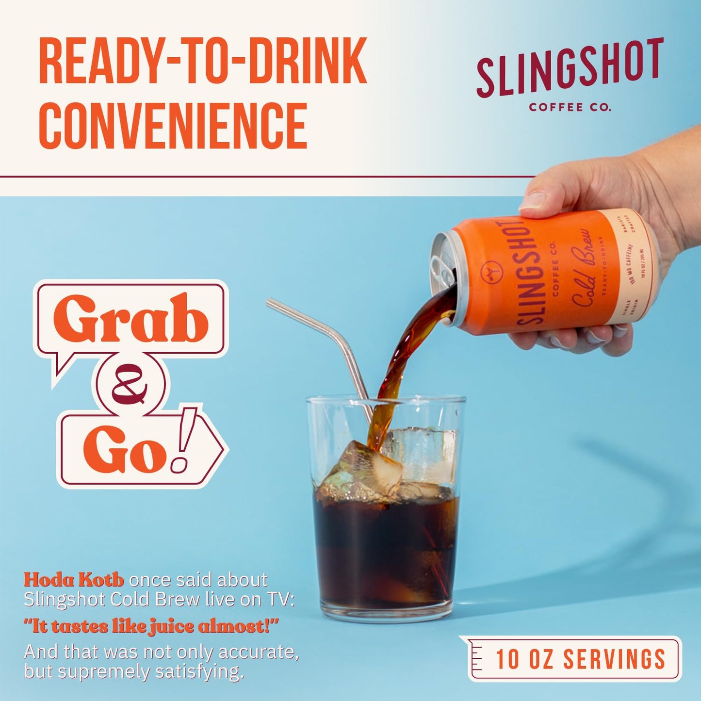 Organic Cold Brew Coffee, 12-Pack – Single Origin Ethiopian, Ready-to-Drink Cans (10 oz Each), Smooth & Fruity Flavor with Citrus, Cacao, and Stone Fruit Notes, 12 Pack