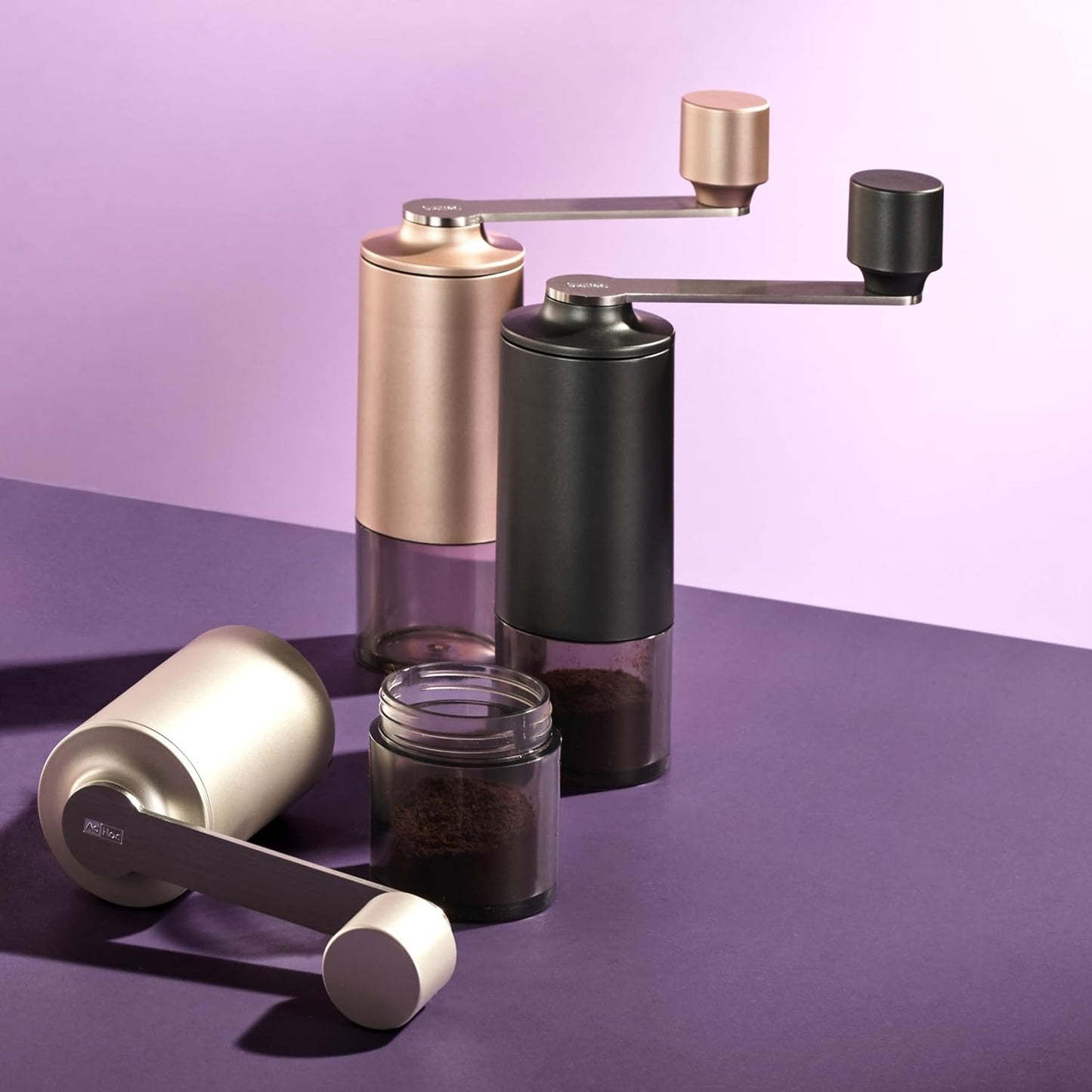 AdHoc Moro Coffee Grinder - Manual Ceramic Coffee Grinder with Adjustable Coarseness - For Home Brewing, Espresso & French Press - Dark Grey