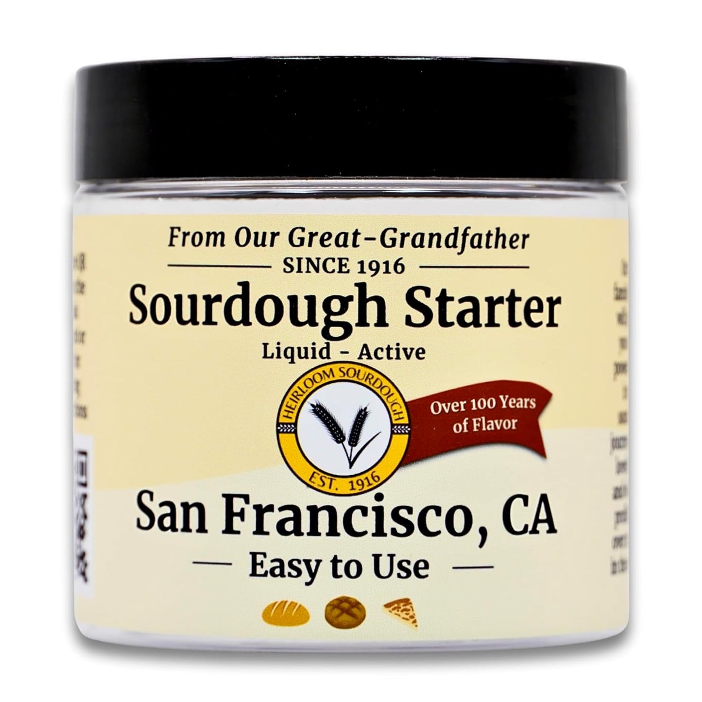 109 Year Old San Francisco Sourdough Starter Culture | Est. 1916 by our great-grandfather | Easy to follow instructions | Includes detailed instructions and recipe |