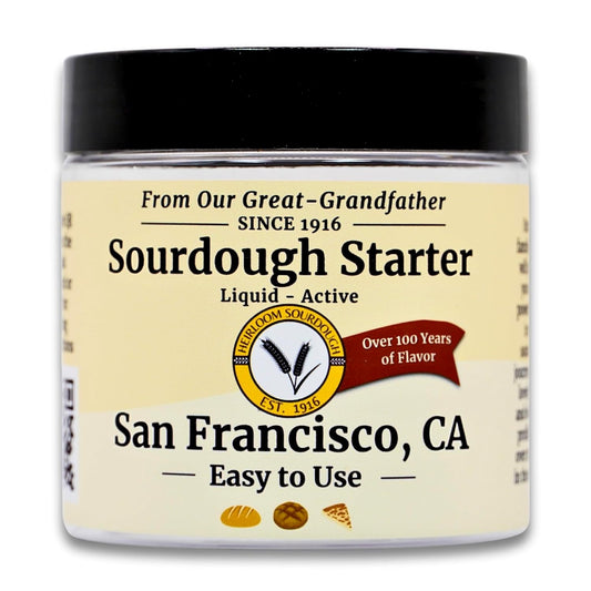 109 Year Old San Francisco Sourdough Starter Culture | Est. 1916 by our great-grandfather | Easy to follow instructions | Includes detailed instructions and recipe |