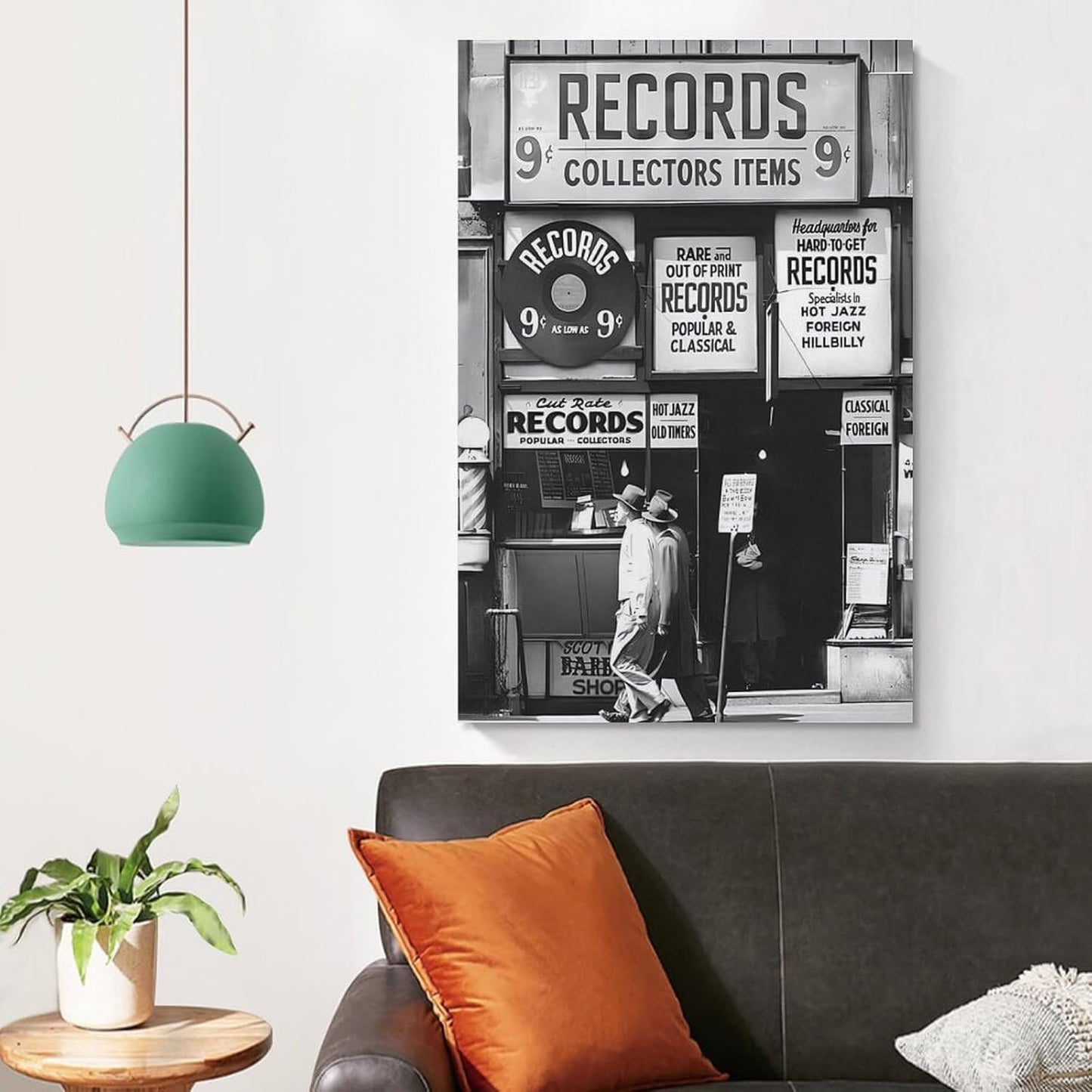 Fashion Black And White Photography Wall Art Vintage Preppy Record Shop Poster Retro Trendy Music Art Aesthetic Canvas Print for Music Lovers Gifts 20x30inch(50x75cm)
