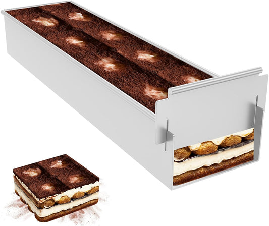 Nonstick Rectangle Cake Pan, Tiramisu & Cheesecake Mold, Tiramisu Pan Cake Baking Tray, Mousse Cake Mold (Removable)