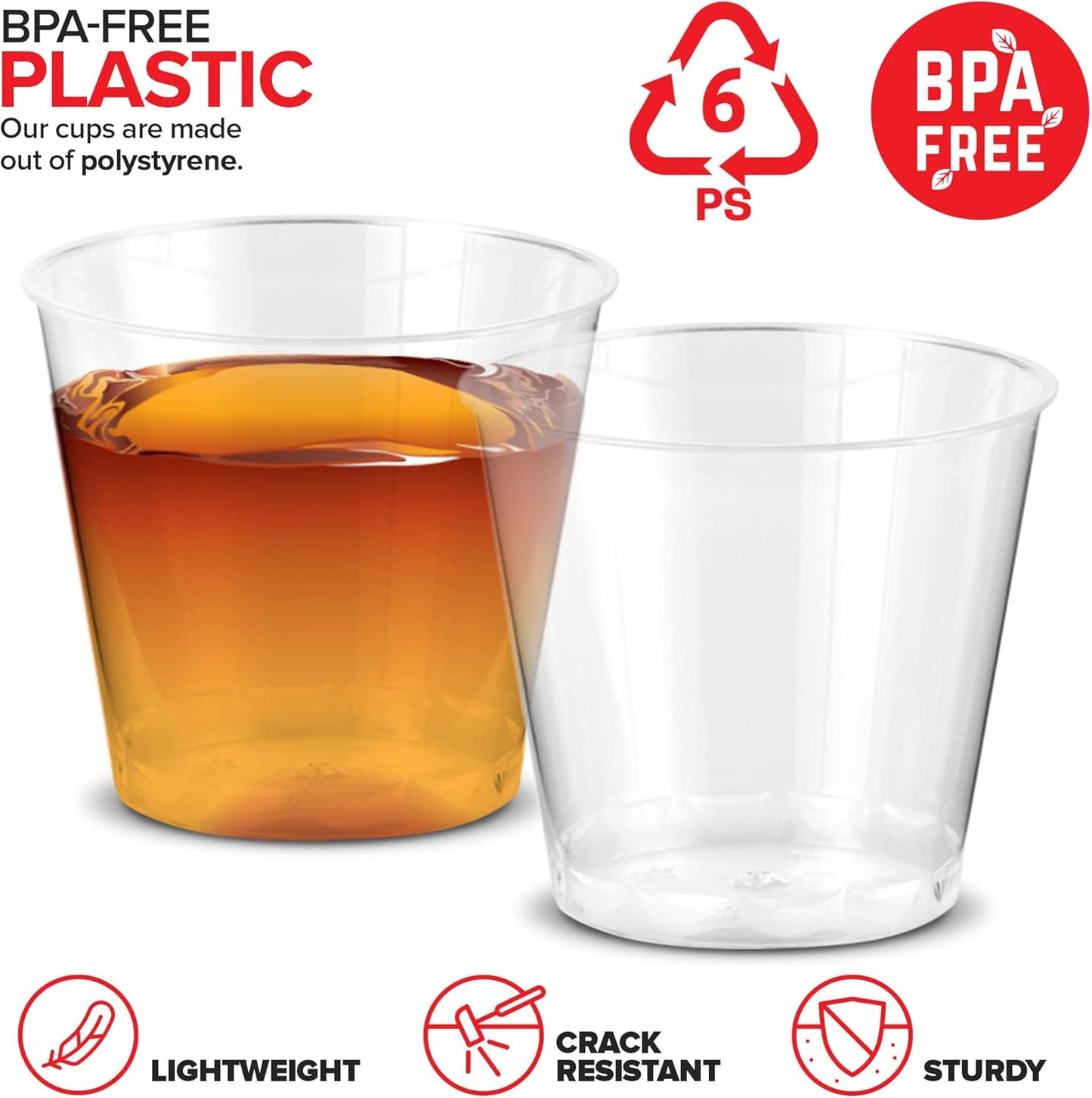 Stock Your Home 1,000 Mini Plastic Shot Glasses (1oz) Clear Disposable Cups for Jello Shots, Wine Tasting, Liquor, Whiskey, Pudding, Sample Cup for Halloween and Elegant Parties