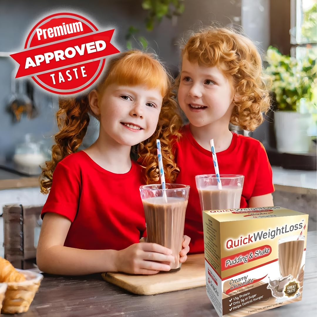 Creamy Chocolate Pudding & Shake Mix - High Protein - Low Calorie - Low Fat - Low Carb, Meal Replacement Shake – Control Hunger & Increase Energy - 15g Protein (7ct) / Box