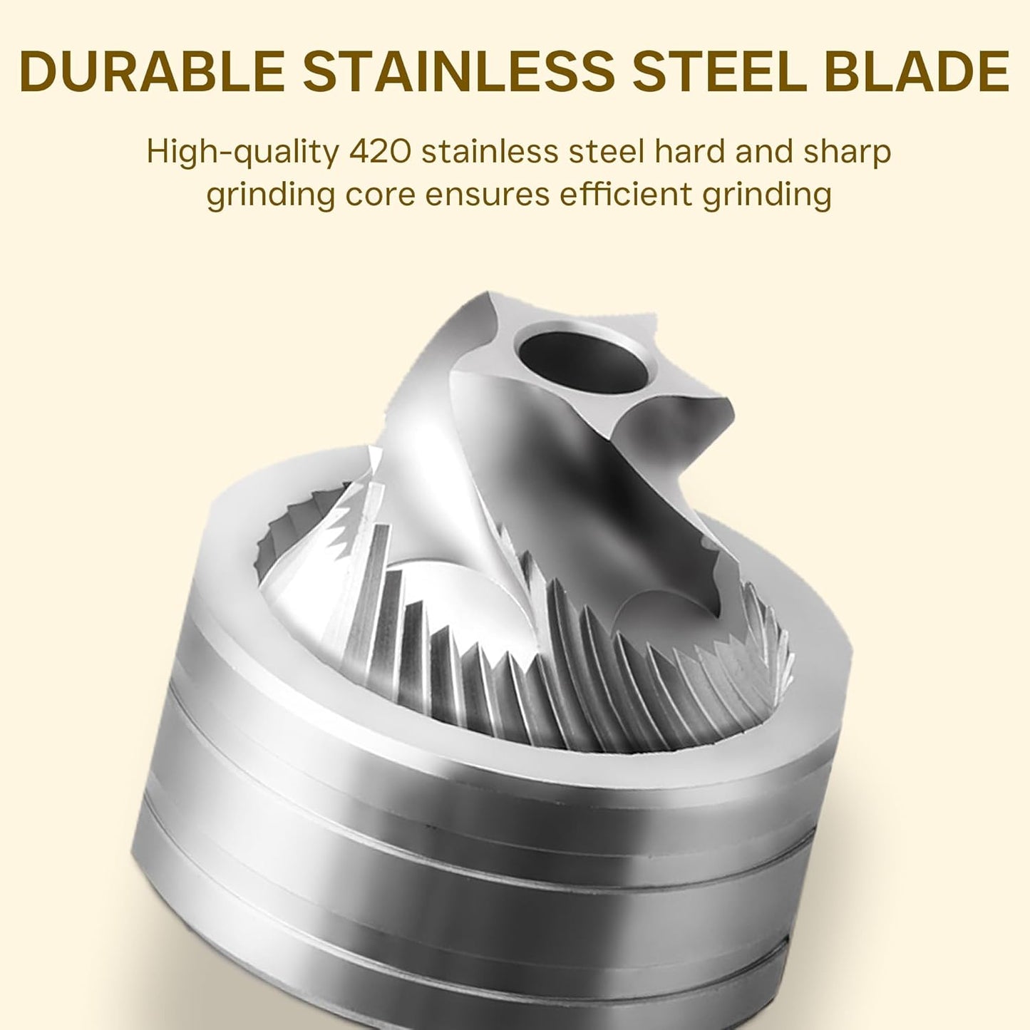 Mini Manual Coffee Grinder, 40 Adjustable Settings, Portable Hand Mill with 30g Capacity, Conical Burr for Espresso, Pour Over, Travel, Camping, Office (Gray)