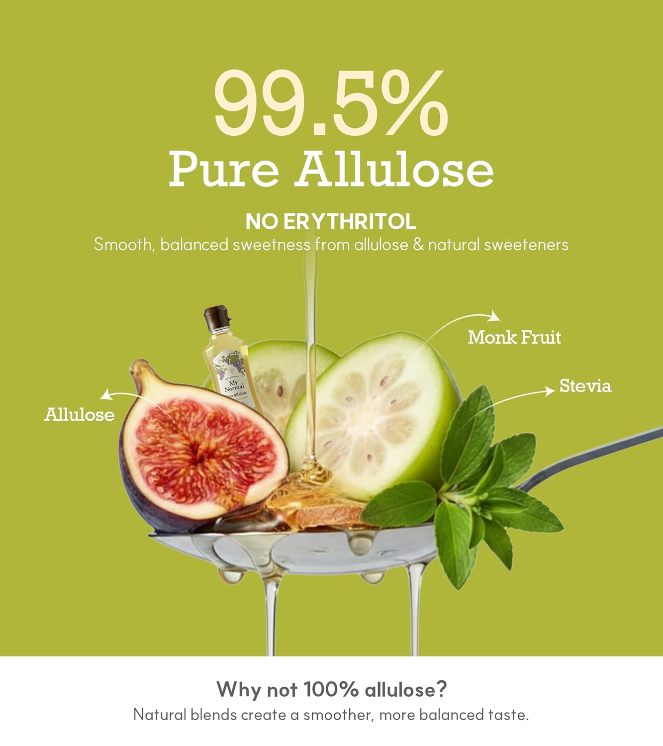 My Normal Keto Allulose 17.10 oz - Allulose 99.52%, Monk Fruit, Stevia Blend Thin Syrup, Zero Calorie Sweetener, 1:1 Sugar Substitute, Low Glycemic, Gluten Free, Zero Net Carbs, Zero Sugar