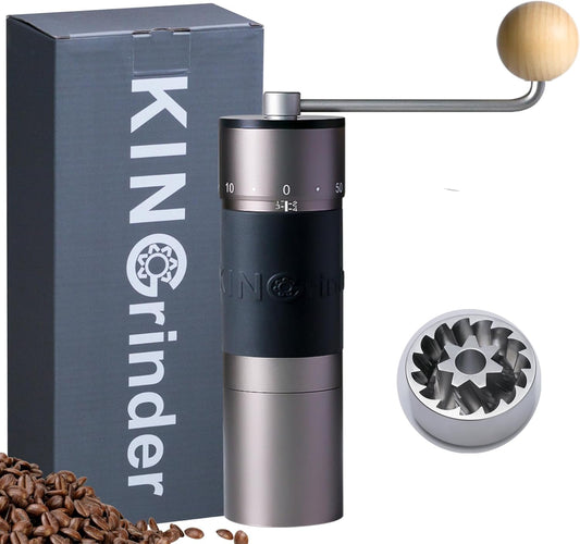【Famous KOL Recommended】KINGrinder K6 Manual Hand Coffee Grinder with Straight Handle for French Press, Drip, Espresso with Assembly Consistency Stainless Steel Conical Burr Mill, 25-35g Capacity