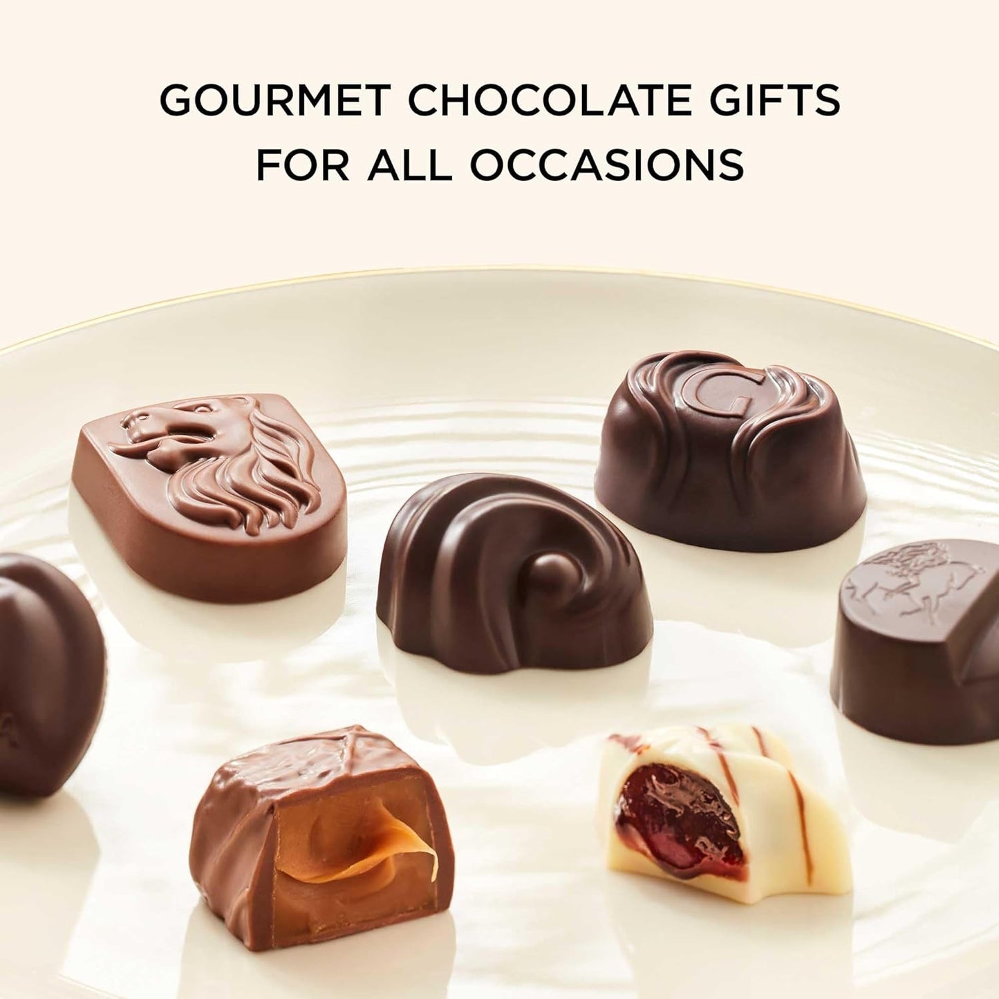 Godiva Chocolatier Birthday Ribbon 36-Piece Assorted Chocolate Gift Box – Gourmet Chocolate Candy Variety Pack – Dark Caramel, Milk Chocolate, Nuts– Gift Basket for Birthday and Anniversary