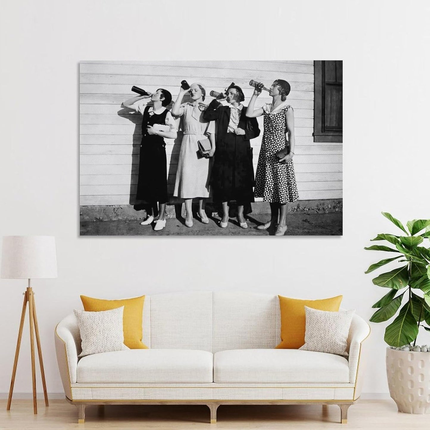 Women Drinking Beer Bar Decor Speakeasy Wall Art Vintage Prohibition Era Canvas Printing Art Painting Poster, for Home Bar Brewery Tavern Pub Wall Decoration 16x24inch(40x60cm)