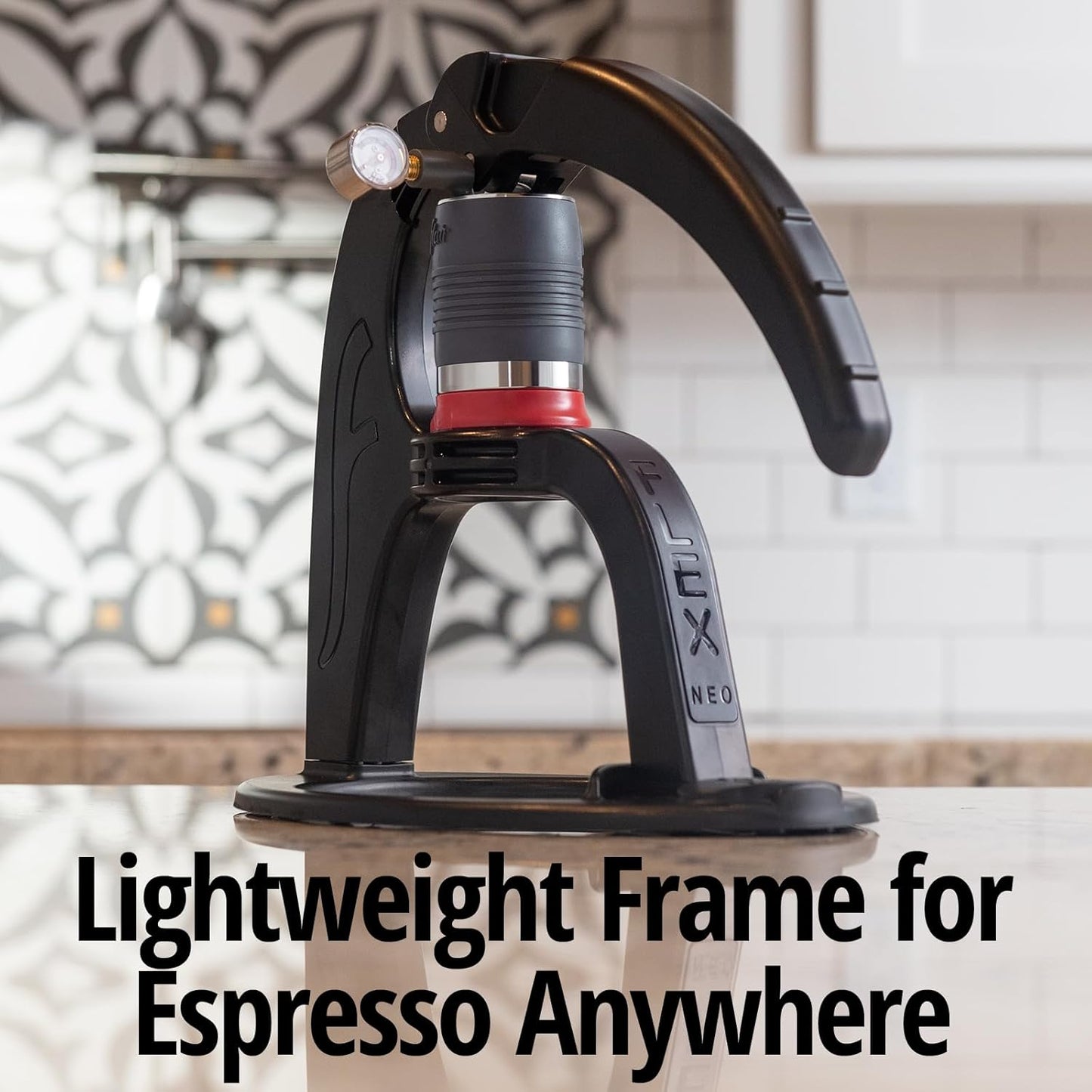 Flair The NEO Flex: UPDATED Direct Lever Manual Espresso Maker for Home with a Pressure Gauge and Two Portafilters - Brew Cafe Quality Espresso