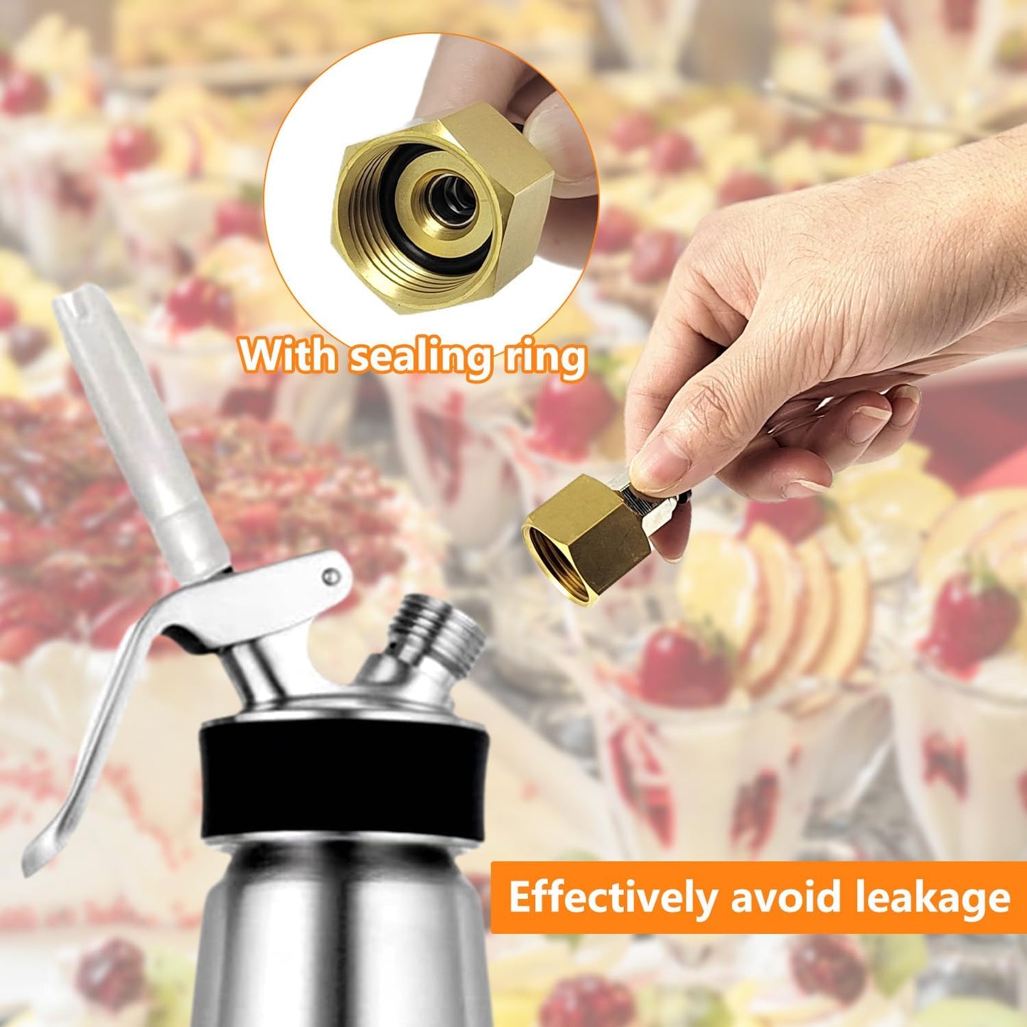 Whipped Cream Charger Pressure Regulator Valve, for 0.95L/580G Tank, for Pressure Regulator Tank & Hose Line on Dispenser