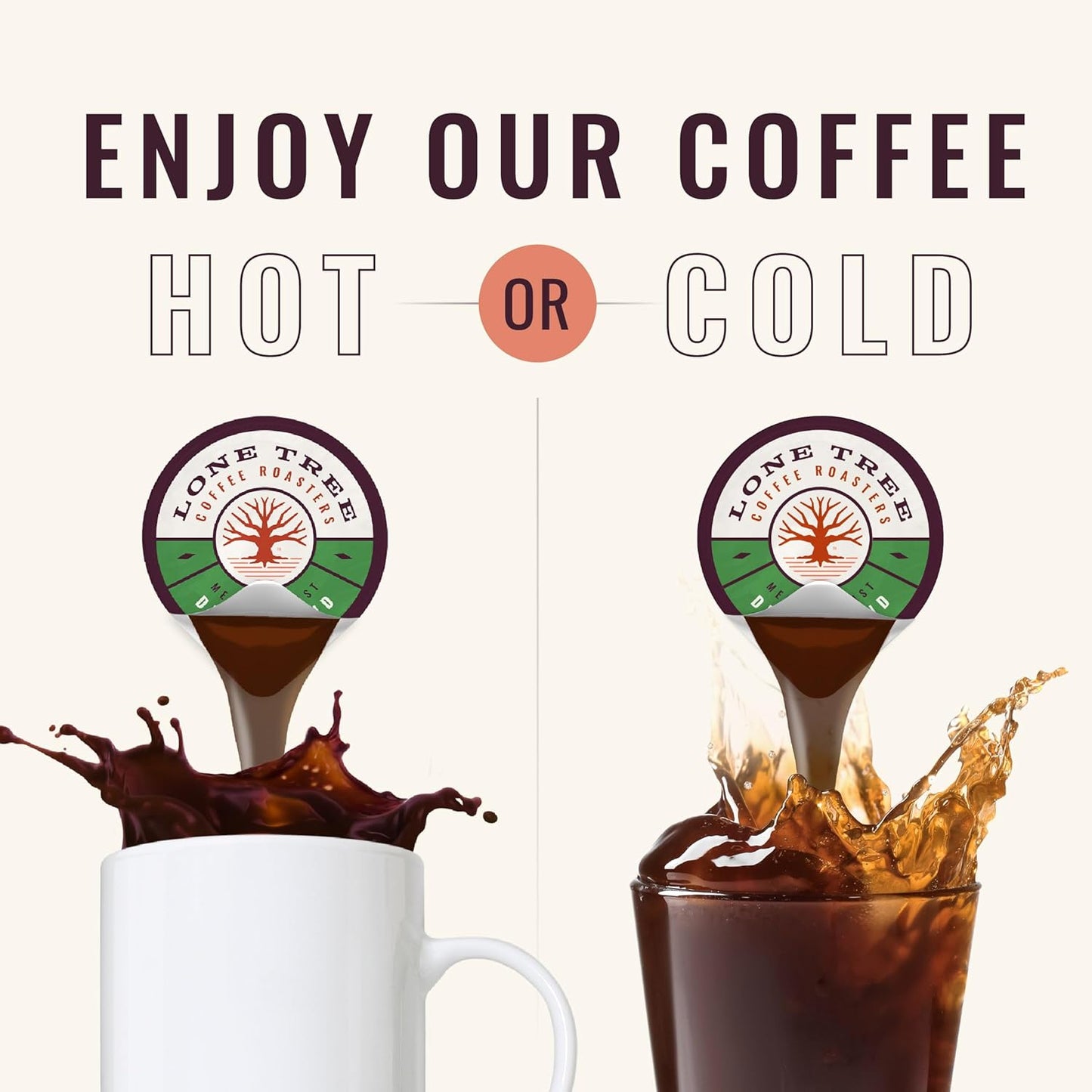 Lone Tree Single-Serve Coffee Pods – Premium 100% Arabica Liquid Concentrate – Smooth & Bold Decaf – 12 Pods – Ready Hot or Iced