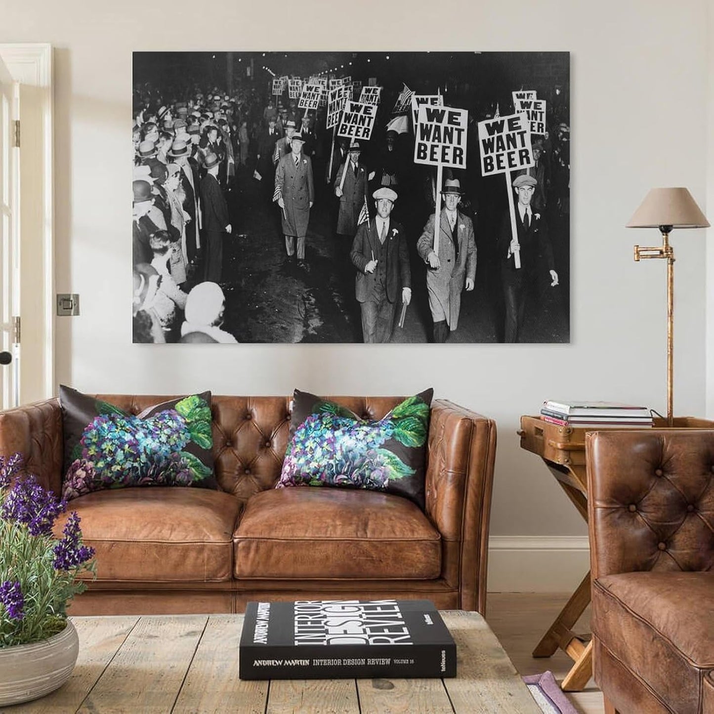 We Want Beer Signs Protesta Against Prohibition Art Print Vintage Poster Bar Black And White Decor Canvas Printing Poster, For Events, Restaurants, Hotels Wall Decor 08x12inch(20x30cm)