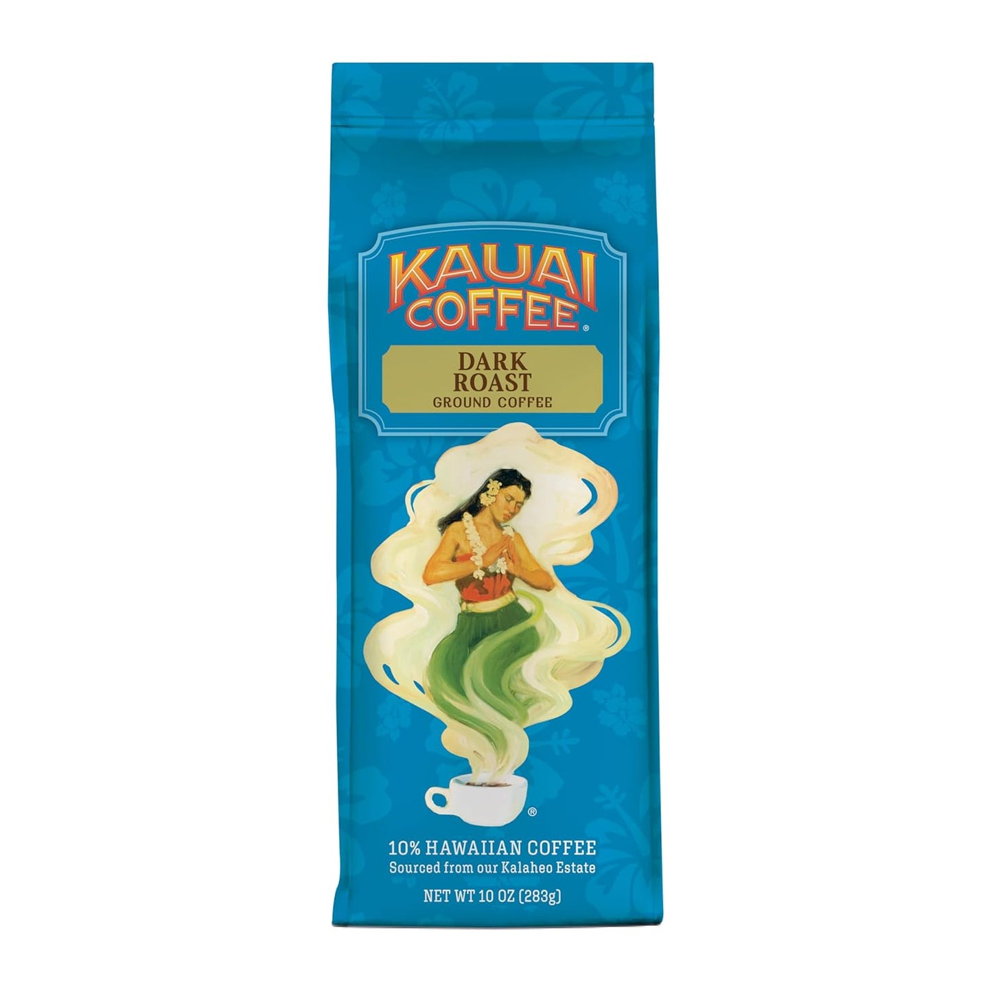 Kauai Coffee Ground Coffee – Smooth, Rich, Dark Roast – Nutty Notes with Chocolate Overtones – Arabica Coffee, 10% Hawaiian with No Bitterness – Koloa Estate, 1 Pack of 10oz