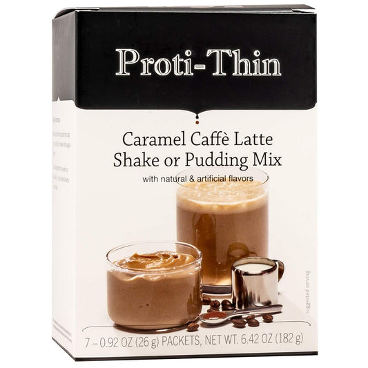 Proti-Thin High Protein Caramel Cafe Latte Shake Mix, Aspartame-Free, Gluten-Free, 1 Pack of 7 Servings