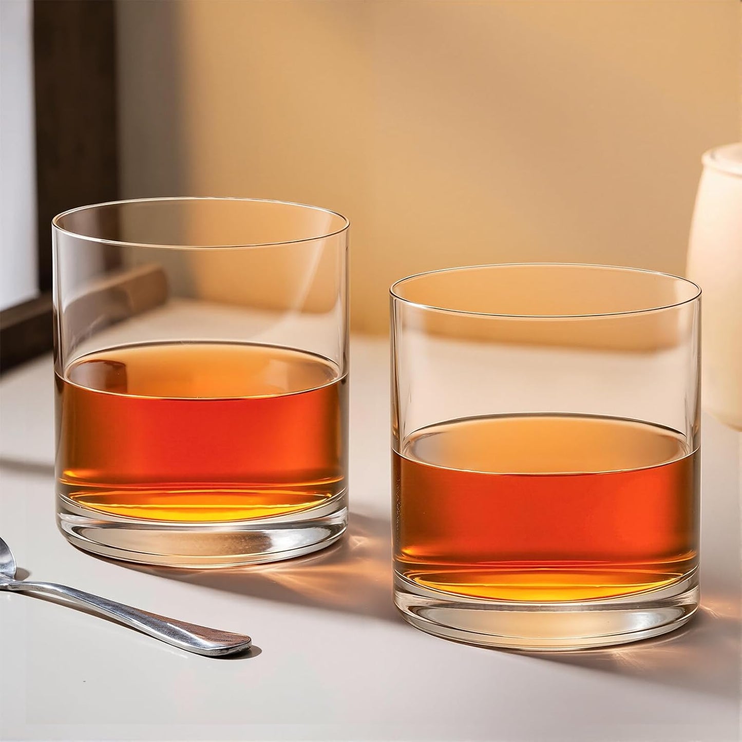 KAMMAK Shot Glasses Set of 2, 410ml/13.8oz Clear Espresso Shot Glass with Heavy Base for Bar Restaurants Home, Small Whiskey Shot Glass for Vodka, Whiskey, Tequila, Spirits & Liquors