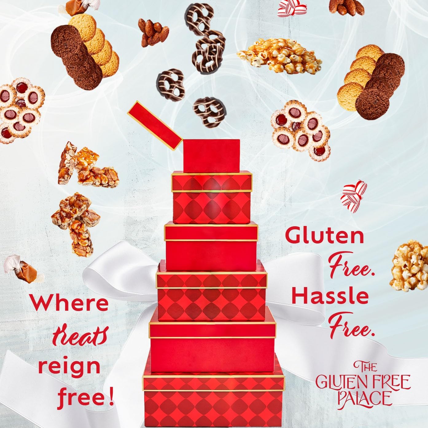 Gluten Free Palace Gift Basket Tower – Chocolate Cookie Gift – 6-Tier Gluten Free Cookies Treat Tower for Family, Friends, Corporate, Birthday, Men & Women