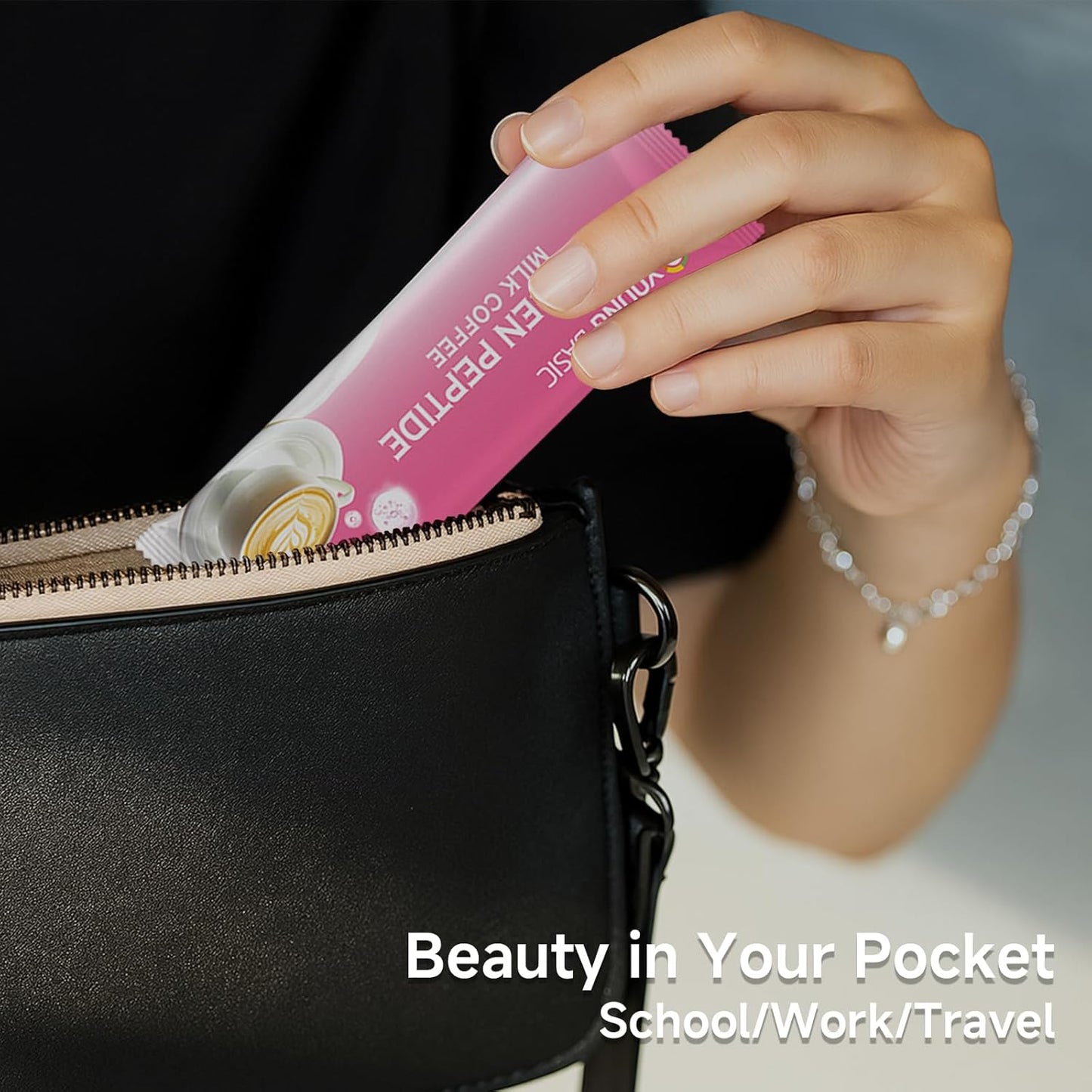 Premium Instant Collagen Peptide Infused Milk Coffee - Rich Creamy Taste, 30-Second Preparation, Aids Collagen Intake