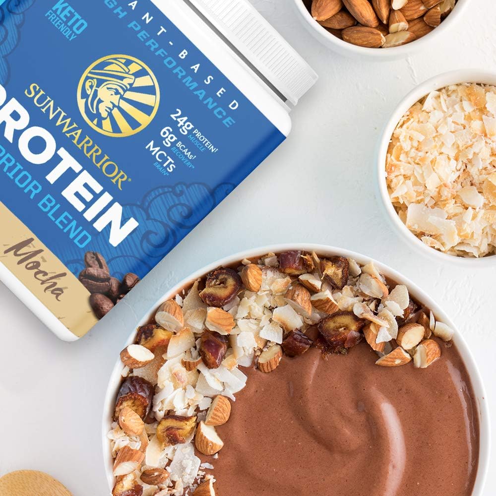 Sunwarrior Organic Plant Based Protein Powder | Vegan Organic Protein Powder Mocha Flavored with BCAA Amino Acids & Hemp Seed Pea Blend | Non-GMO Soy Dairy Filler & Gluten Free (Mocha, 15 Servings)